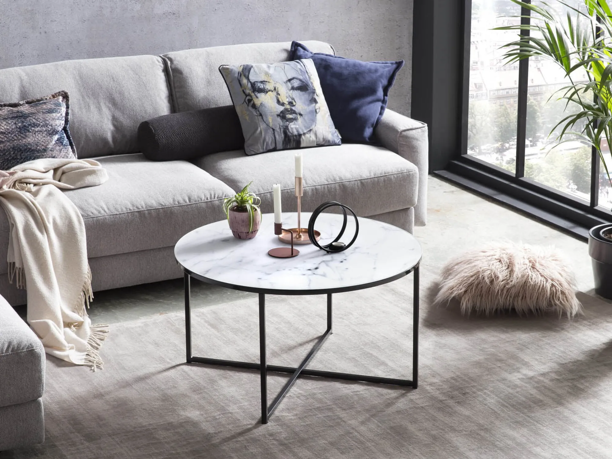 Salontafels^Huisenthuis Salontafel Yasmin Wit-Zwart