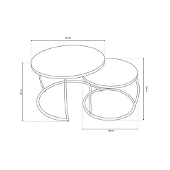 Salontafels^Huisenthuis Salontafelset Nova Zwart