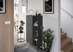 Schoenenkasten^Huisenthuis Schoenenkast Archie Grafiet 85 cm