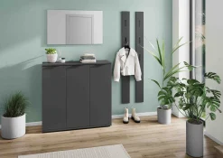 Schoenenkasten^Huisenthuis Schoenenkast Berlin Grafiet 113 cm