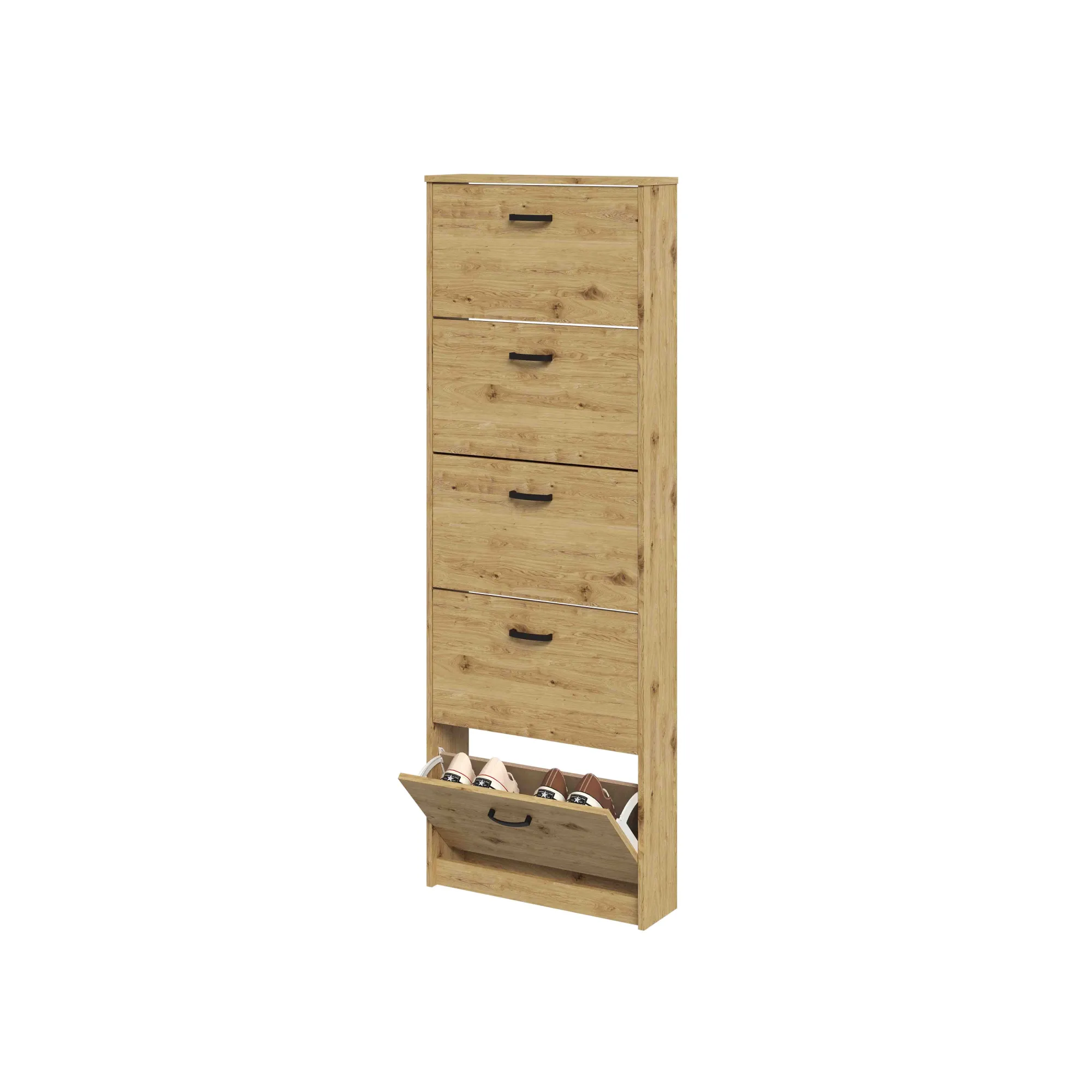 Schoenenkasten^Huisenthuis Schoenenkast Delphine 168 cm Artisan Eiken