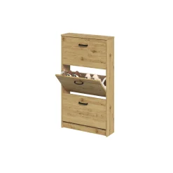 Schoenenkasten^Huisenthuis Schoenenkast Delphine 104 cm Artisan Eiken