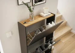 Schoenenkasten^Huisenthuis Schoenenkast Eleonore 71 cm Grafiet