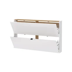 Schoenenkasten^Huisenthuis Schoenenkast Eleonore 140 cm Wit