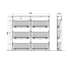 Schoenenkasten^Huisenthuis Schoenenkast Miles Grijs 140 x 129 cm