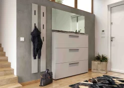 Schoenenkasten^Huisenthuis Schoenenkast Nicole 140×131 cm Lichtgrijs