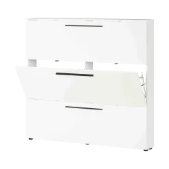 Schoenenkasten^Huisenthuis Schoenenkast Nicole 140×131 cm Wit