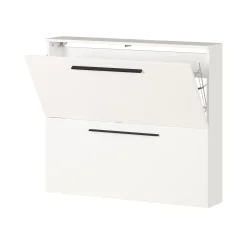 Schoenenkasten^Huisenthuis Schoenenkast Nicole 100×85 cm Wit