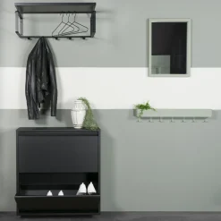 Schoenenkasten^Huisenthuis Schoenenkast Oscar-2 Zwart