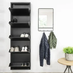 Schoenenkasten^Huisenthuis Schoenenkast Oscar-5 Zwart