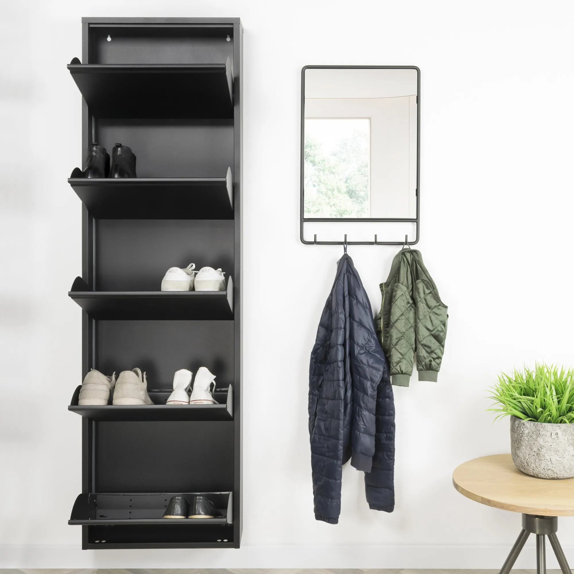 Schoenenkasten^Huisenthuis Schoenenkast Oscar-5 Zwart