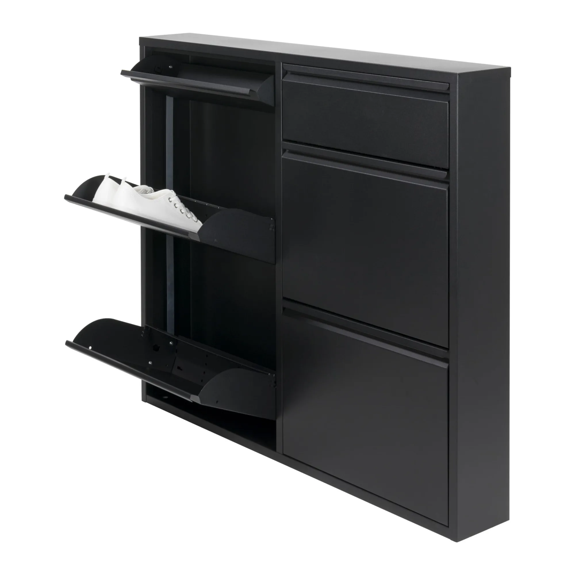 Schoenenkasten^Huisenthuis Schoenenkast Oscar-6 Zwart