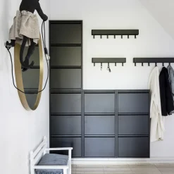 Schoenenkasten^Huisenthuis Schoenenkast Oscar-3 Zwart
