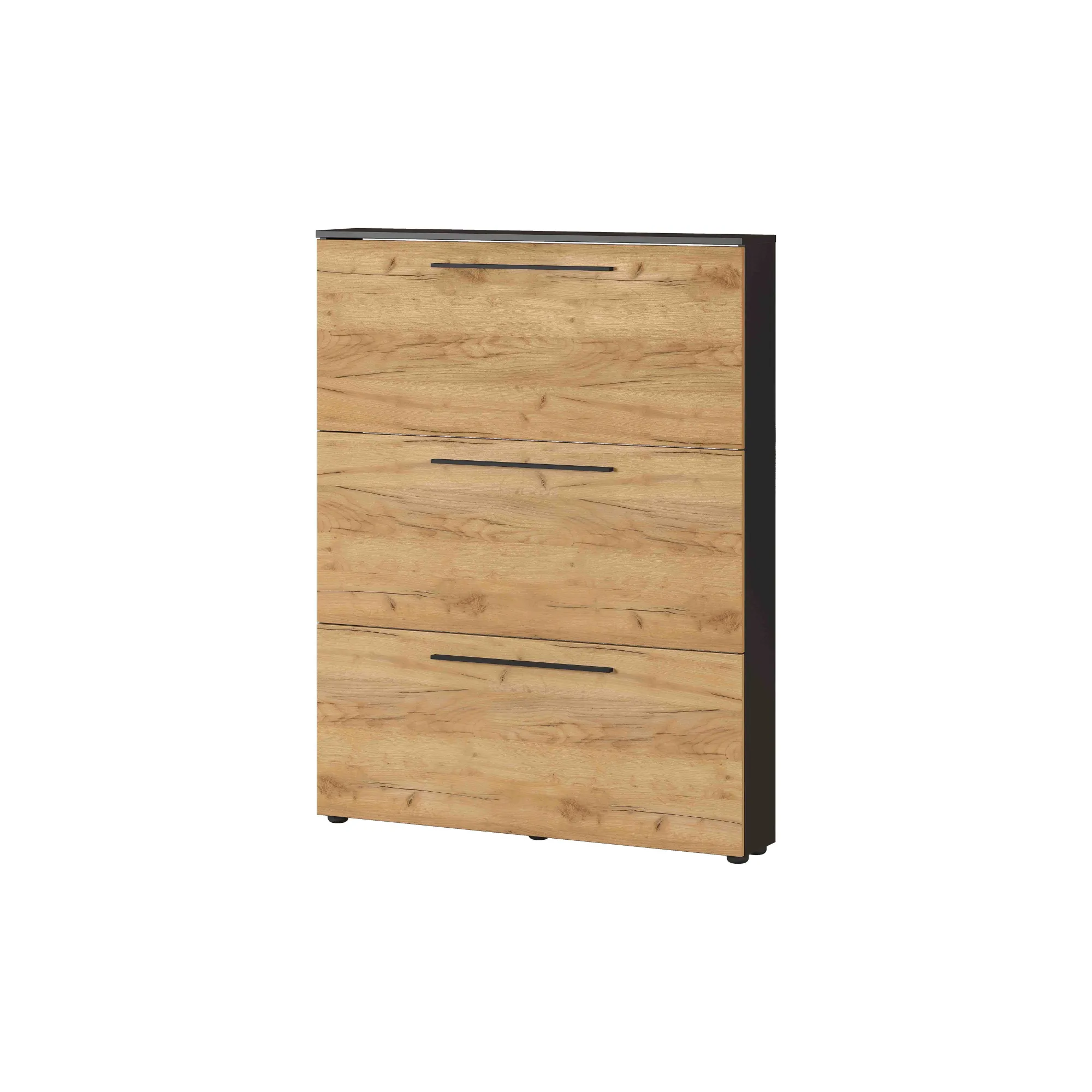 Schoenenkasten^Huisenthuis Schoenenkast Santana Grafiet Eiken 129 cm
