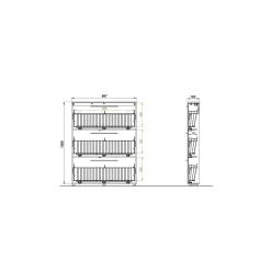 Schoenenkasten^Huisenthuis Schoenenkast Santana Grafiet Eiken 129 cm