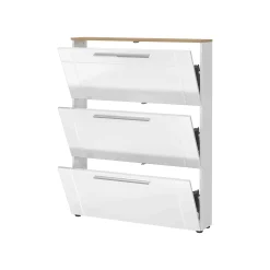 Schoenenkasten^Huisenthuis Schoenenkast Veerle Wit-Eiken