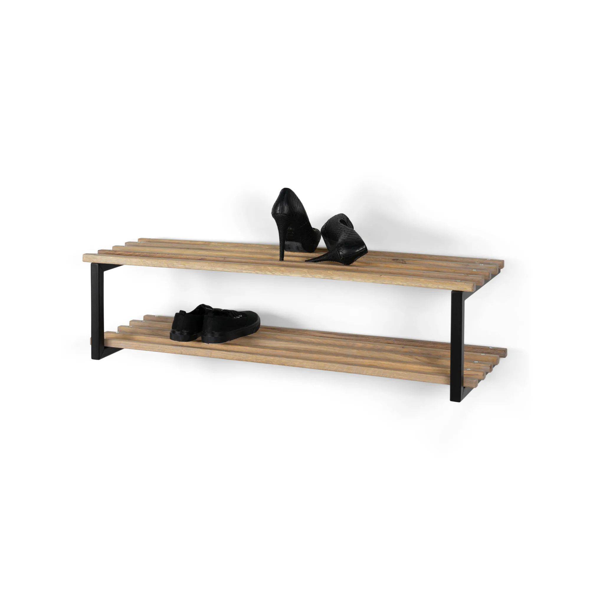 Schoenenkasten^Huisenthuis Schoenenrek Erwin Eiken Zwart 100 cm