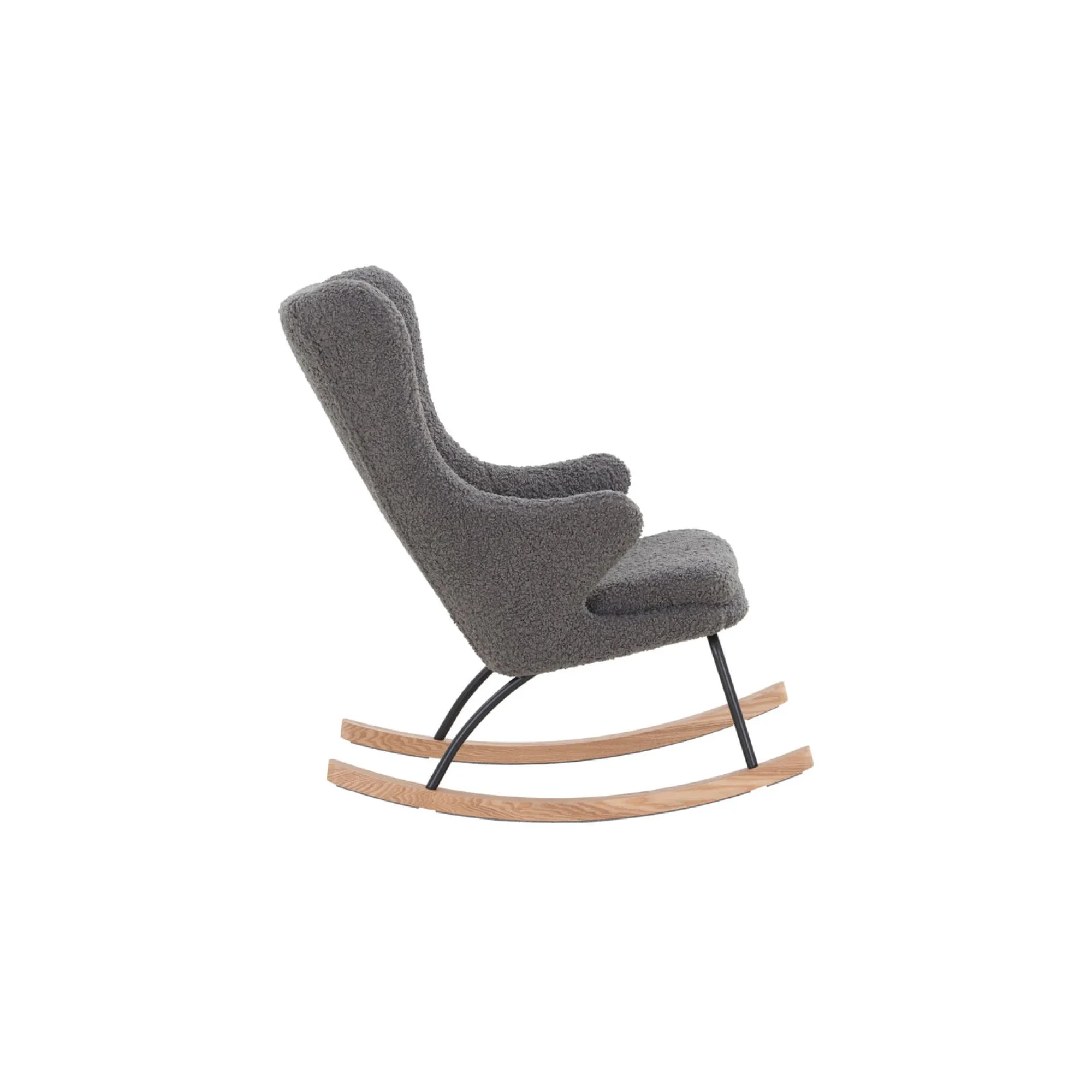 Schommelstoelen|Fauteuils^Huisenthuis Schommelstoel Amber Teddy Grijs