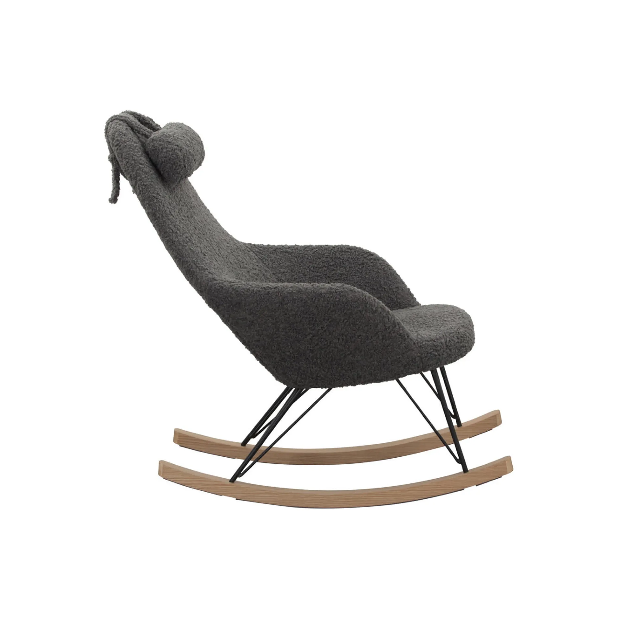 Schommelstoelen|Fauteuils^Huisenthuis Schommelstoel Dani Teddy Grijs