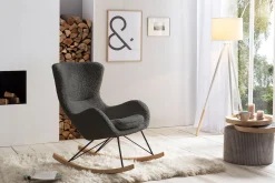 Schommelstoelen|Fauteuils^Huisenthuis Schommelstoel Hannah -Teddy Grijs