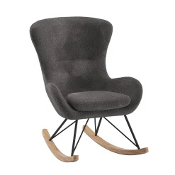 Schommelstoelen|Fauteuils^Huisenthuis Schommelstoel Jula Bouclé Antraciet