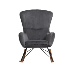 Schommelstoelen|Fauteuils^Huisenthuis Schommelstoel Maartje Donker Teddy Grijs
