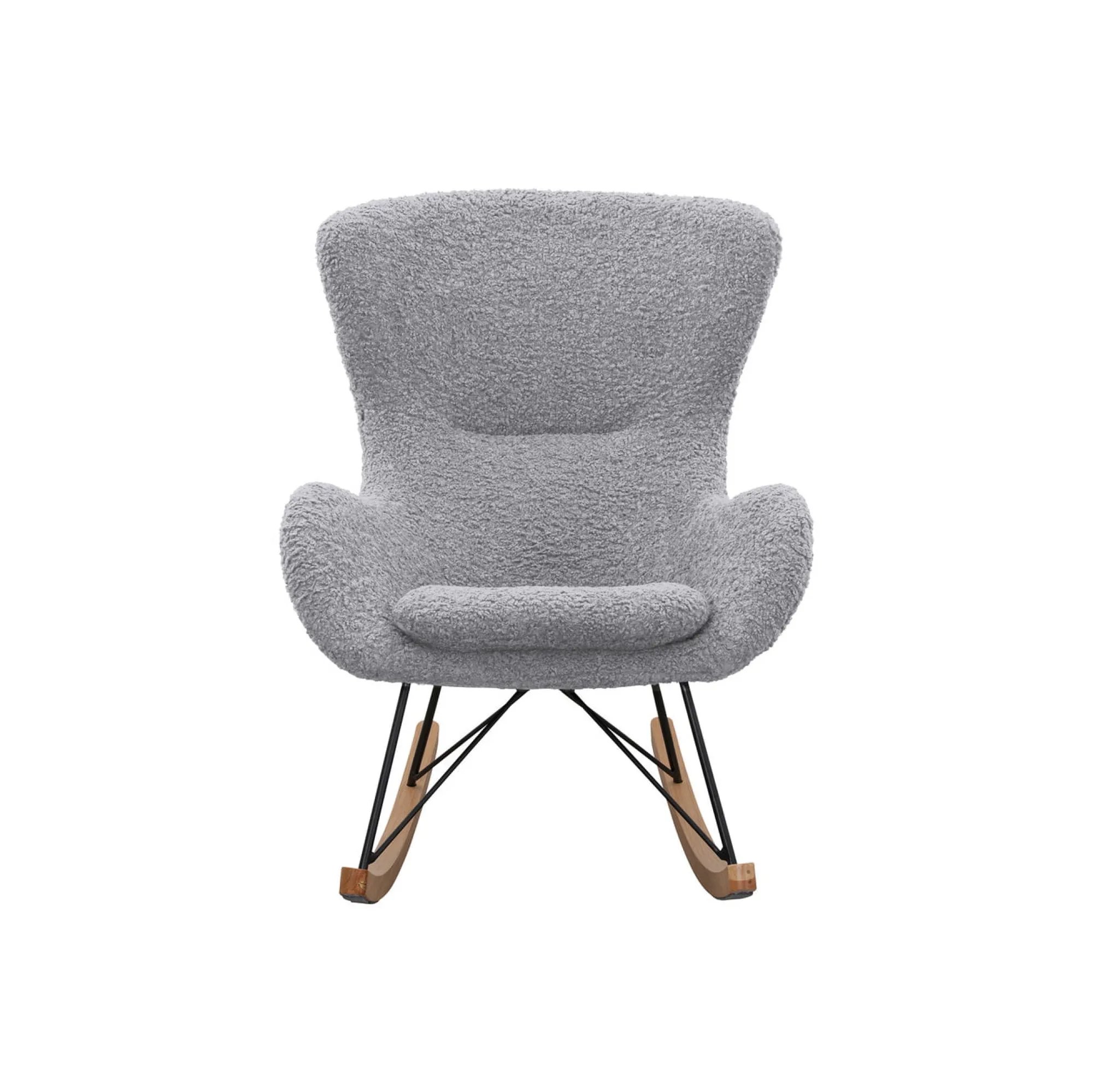 Schommelstoelen|Fauteuils^Huisenthuis Schommelstoel Merel Lichtgrijs Teddy