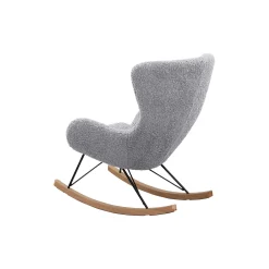 Schommelstoelen|Fauteuils^Huisenthuis Schommelstoel Merel Lichtgrijs Teddy