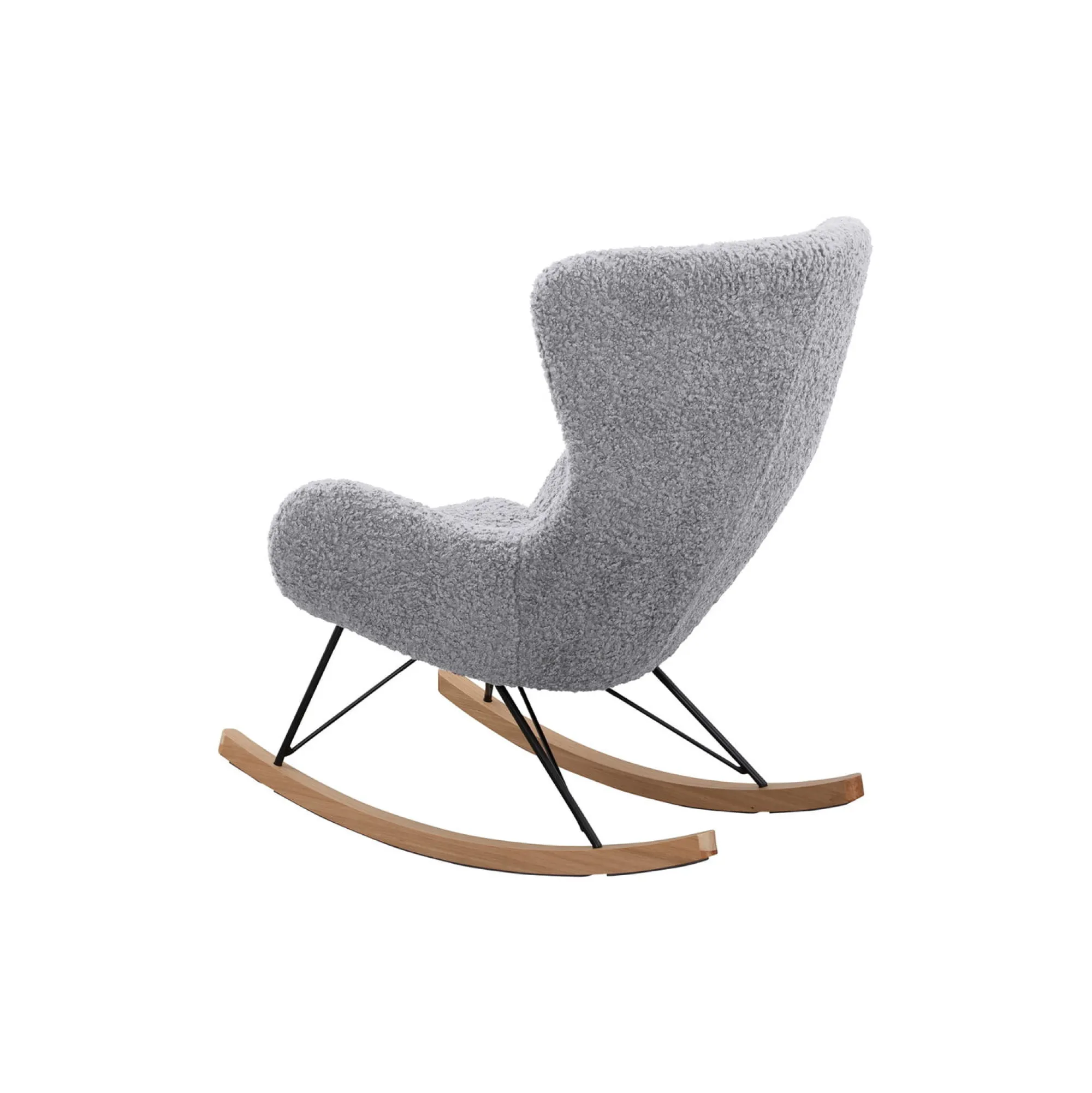 Schommelstoelen|Fauteuils^Huisenthuis Schommelstoel Merel Lichtgrijs Teddy