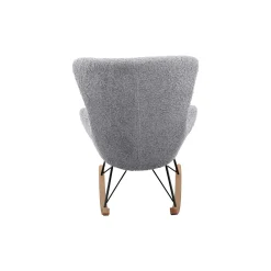 Schommelstoelen|Fauteuils^Huisenthuis Schommelstoel Merel Lichtgrijs Teddy
