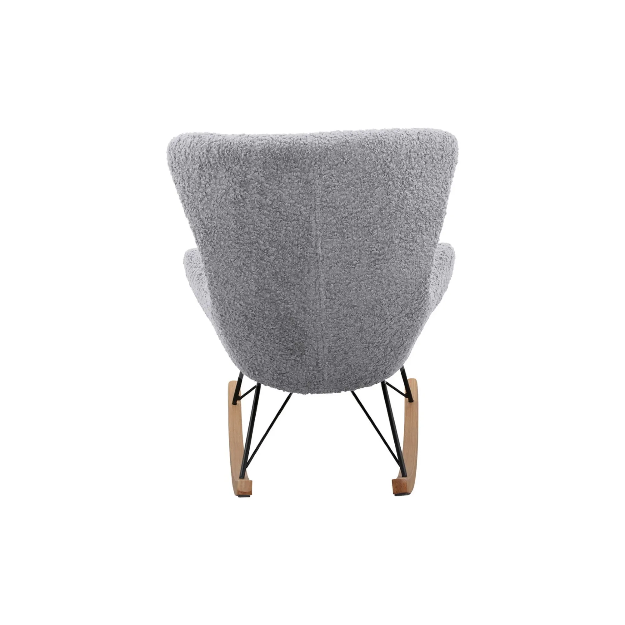 Schommelstoelen|Fauteuils^Huisenthuis Schommelstoel Merel Lichtgrijs Teddy