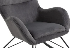 Schommelstoelen|Fauteuils^Huisenthuis Schommelstoel Pippa Donker Teddy Grijs