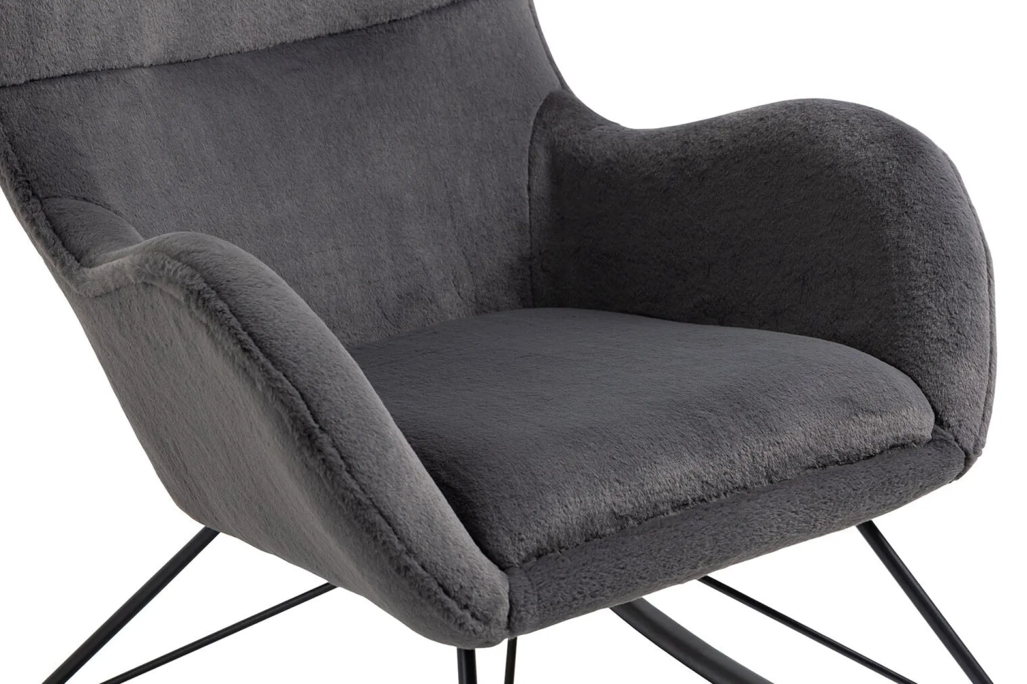 Schommelstoelen|Fauteuils^Huisenthuis Schommelstoel Pippa Donker Teddy Grijs