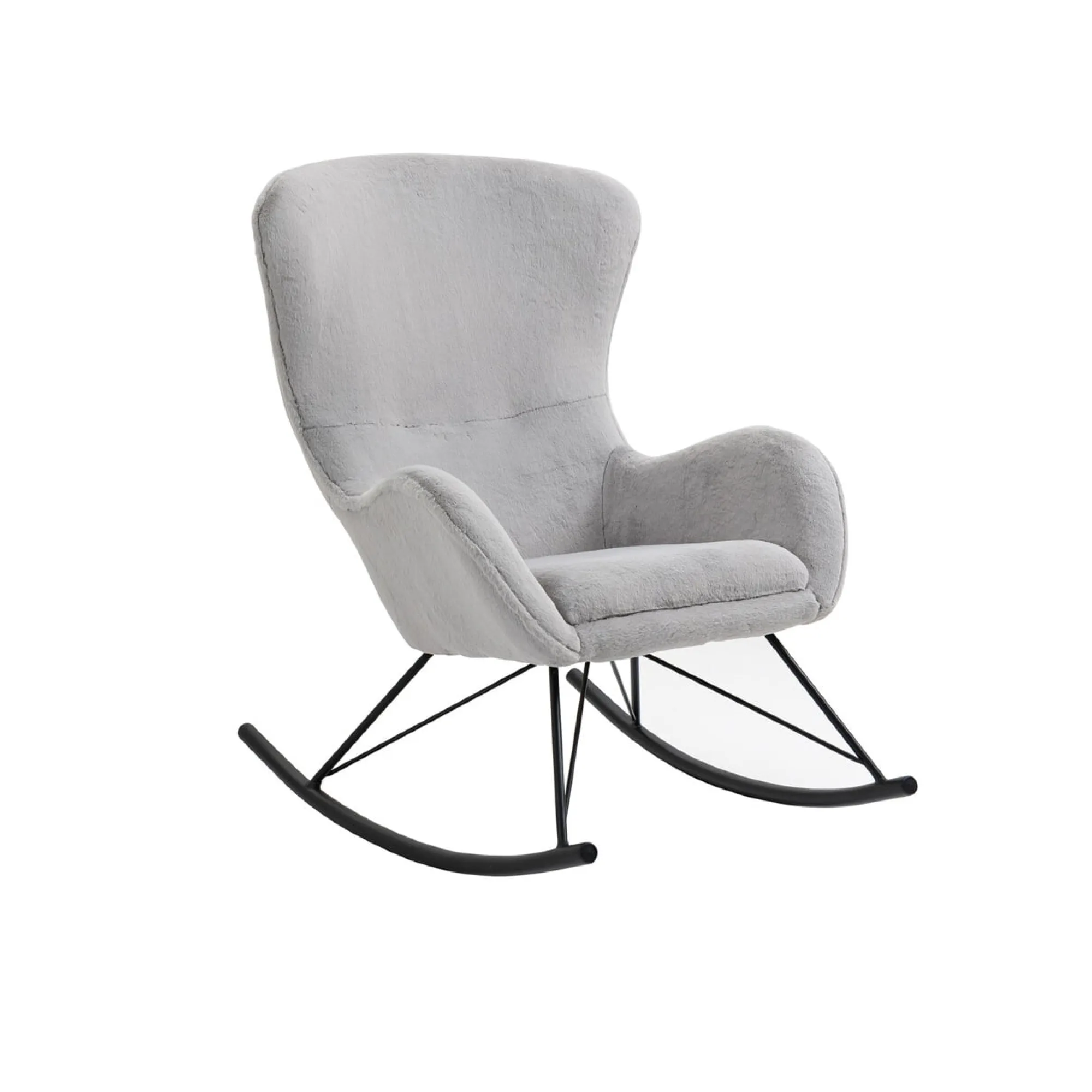 Schommelstoelen|Fauteuils^Huisenthuis Schommelstoel Pippa Licht Teddy Grijs