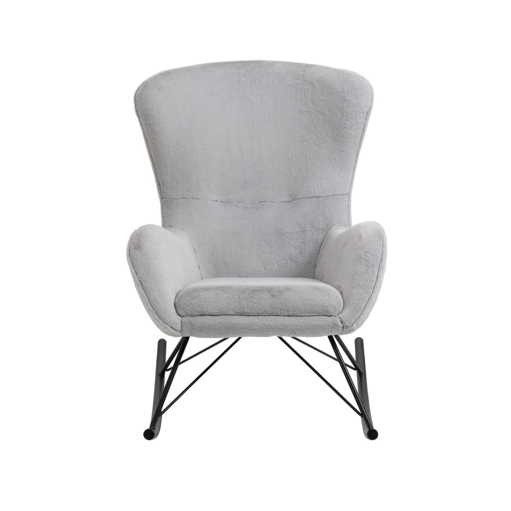 Schommelstoelen|Fauteuils^Huisenthuis Schommelstoel Pippa Licht Teddy Grijs