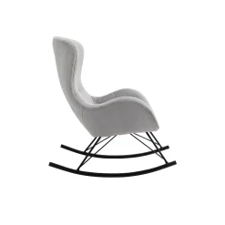 Schommelstoelen|Fauteuils^Huisenthuis Schommelstoel Pippa Licht Teddy Grijs