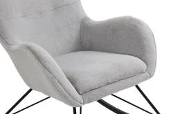 Schommelstoelen|Fauteuils^Huisenthuis Schommelstoel Pippa Licht Teddy Grijs