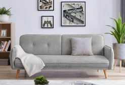 Banken^Huisenthuis Slaapbank Kurt Stof Lichtgrijs