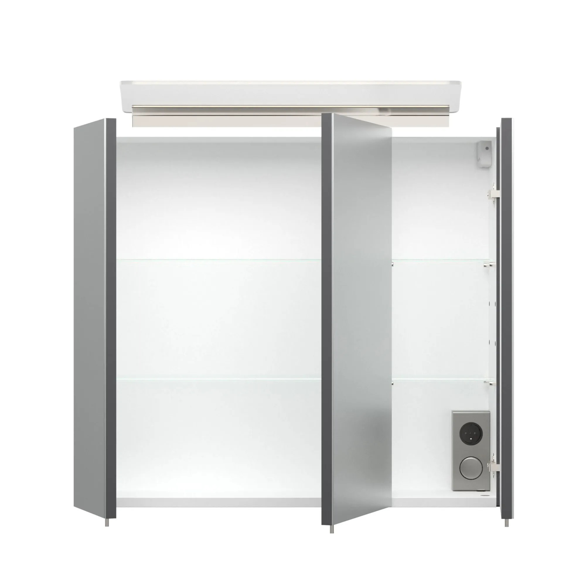 Spiegelkasten^Huisenthuis Spiegelkast Aron 70 cm Antraciet