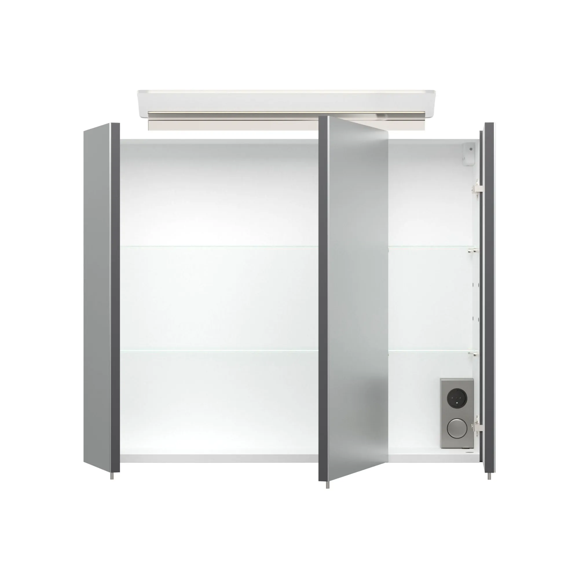 Spiegelkasten^Huisenthuis Spiegelkast Aron 75 cm Antraciet