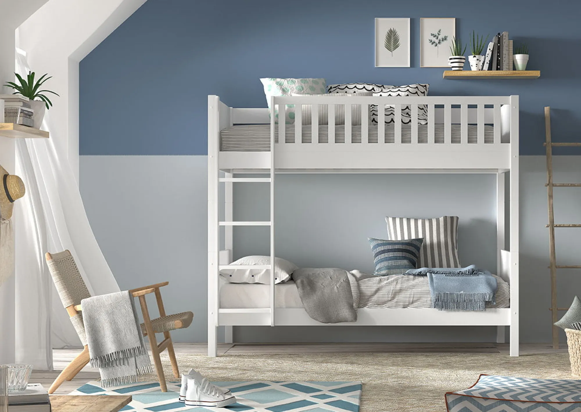 Kinderbedden^Huisenthuis Stapelbed Jonas Wit