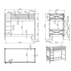 Kinderbedden^Huisenthuis Stapelbed Jonas Wit