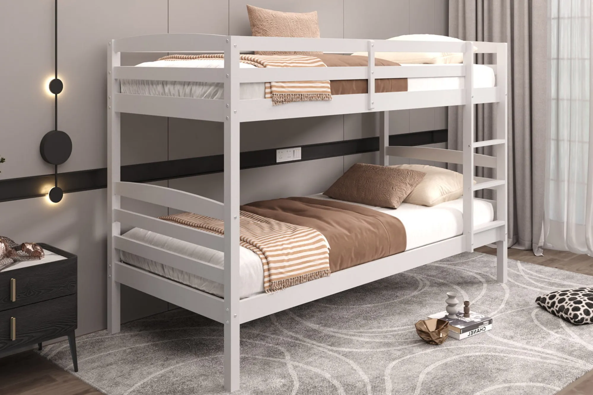 Kinderbedden^Huisenthuis Stapelbed Ravi Wit 90×200 cm Grenen