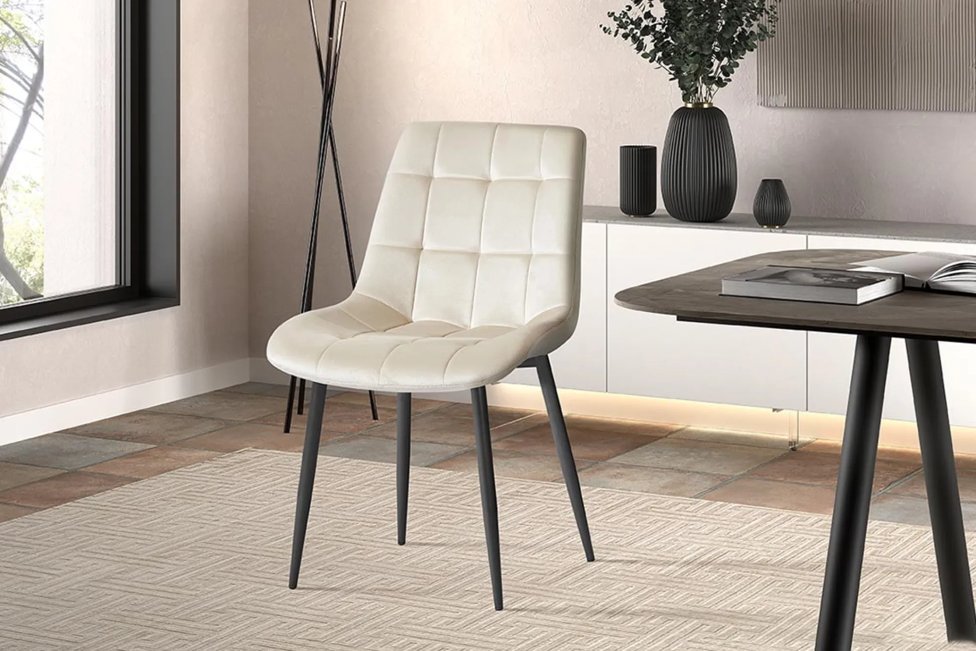 Eetkamerstoelen^Huisenthuis Stoel Alice – Set van 4 Beige