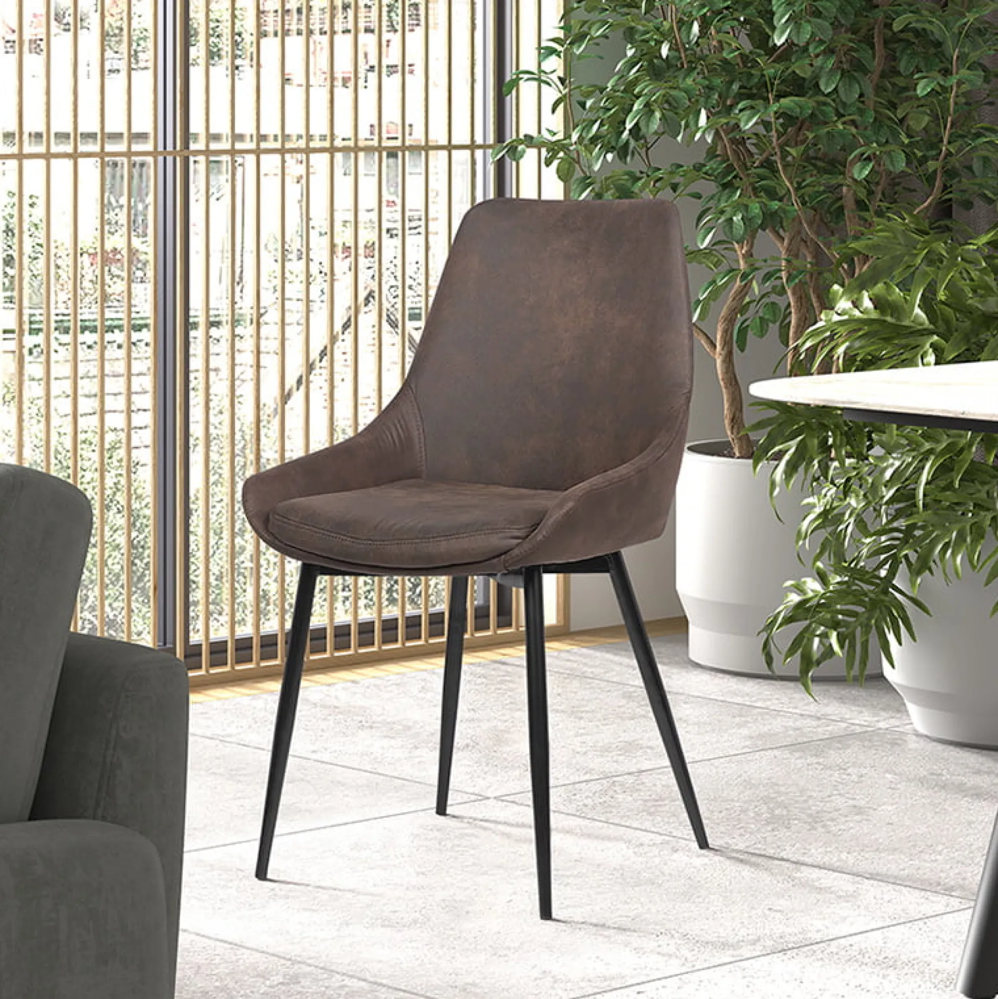 Eetkamerstoelen^Huisenthuis Stoel Bern – Set van 2 Bruin