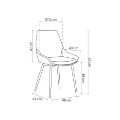 Eetkamerstoelen^Huisenthuis Stoel Bern Lichtgrijs