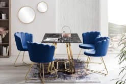Eetkamerstoelen^Huisenthuis Stoel Chanelle – Set van 2 Donkerblauw