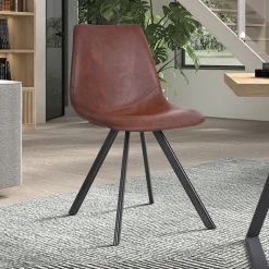 Eetkamerstoelen^Huisenthuis Stoel Collin – Set van 2 Bruin