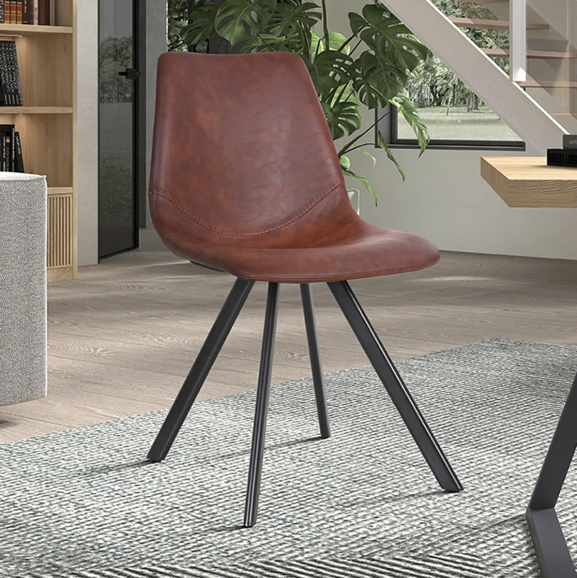 Eetkamerstoelen^Huisenthuis Stoel Collin – Set van 2 Bruin
