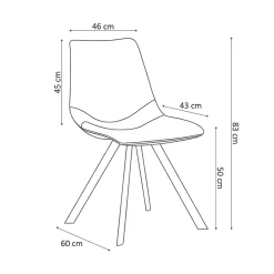 Eetkamerstoelen^Huisenthuis Stoel Collin – Set van 2 Bruin